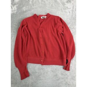 Vintage 80s Voyageur Cardigan Sweater Men's Size Large Red